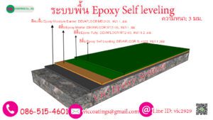 พื้น epoxy self leveling ความหนา 3 มิลลิเมตร